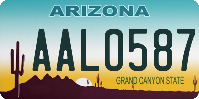 AZ license plate AAL0587