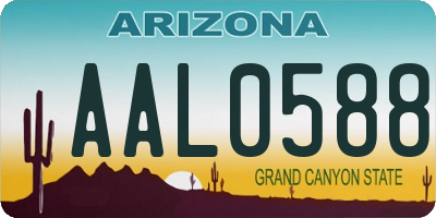 AZ license plate AAL0588