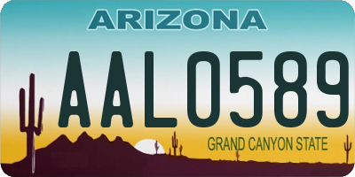 AZ license plate AAL0589