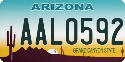 AZ license plate AAL0592