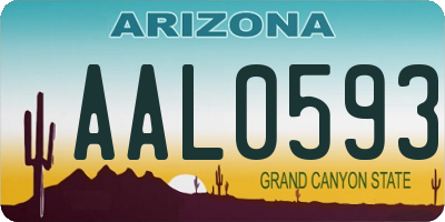 AZ license plate AAL0593