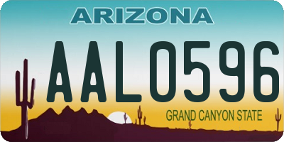 AZ license plate AAL0596