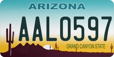 AZ license plate AAL0597