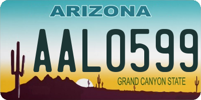 AZ license plate AAL0599