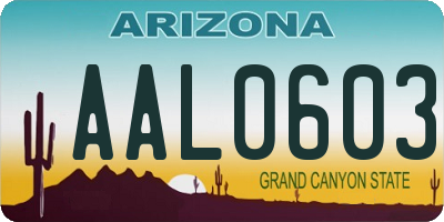 AZ license plate AAL0603