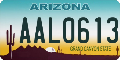 AZ license plate AAL0613