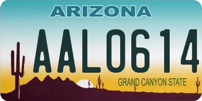 AZ license plate AAL0614