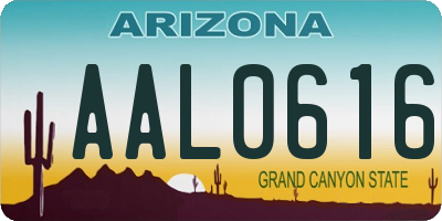 AZ license plate AAL0616