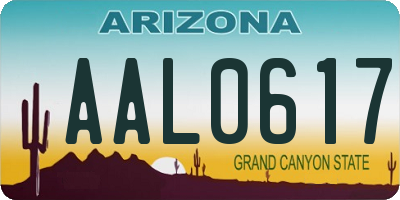 AZ license plate AAL0617