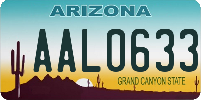 AZ license plate AAL0633