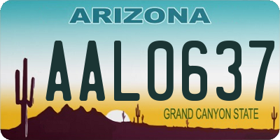 AZ license plate AAL0637