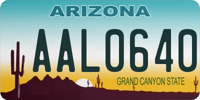 AZ license plate AAL0640