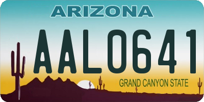 AZ license plate AAL0641