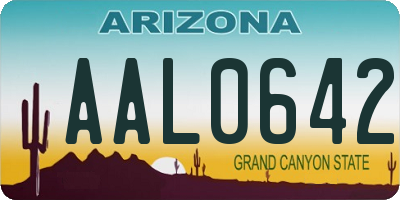 AZ license plate AAL0642