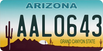 AZ license plate AAL0643