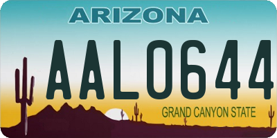 AZ license plate AAL0644