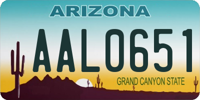 AZ license plate AAL0651