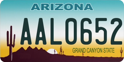 AZ license plate AAL0652