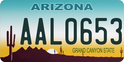 AZ license plate AAL0653