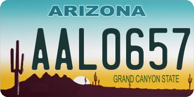 AZ license plate AAL0657