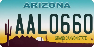 AZ license plate AAL0660