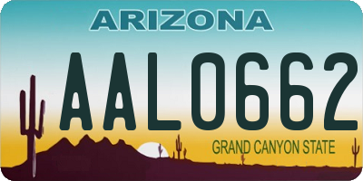 AZ license plate AAL0662