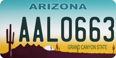 AZ license plate AAL0663