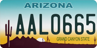 AZ license plate AAL0665