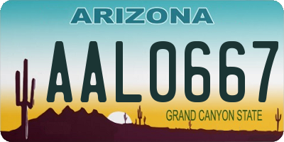 AZ license plate AAL0667