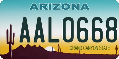 AZ license plate AAL0668