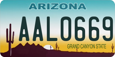 AZ license plate AAL0669