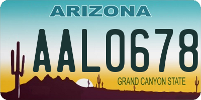 AZ license plate AAL0678