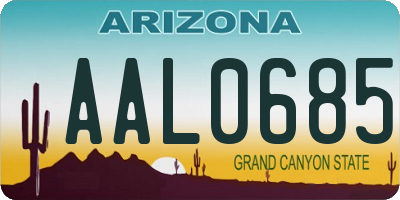 AZ license plate AAL0685