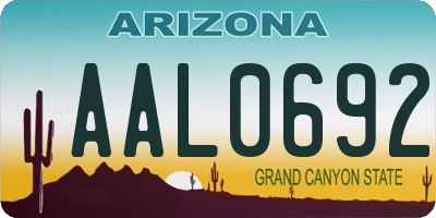 AZ license plate AAL0692