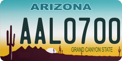 AZ license plate AAL0700