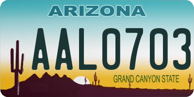AZ license plate AAL0703