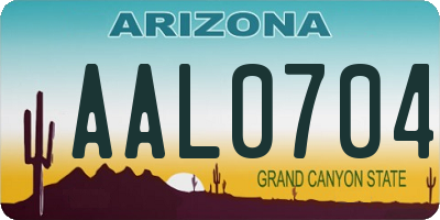 AZ license plate AAL0704