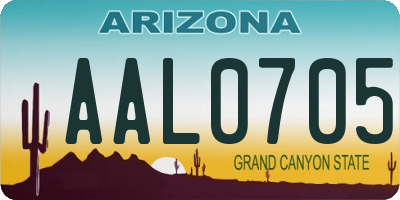 AZ license plate AAL0705