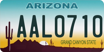 AZ license plate AAL0710