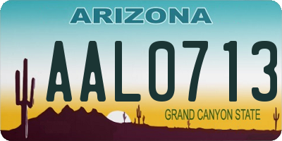 AZ license plate AAL0713