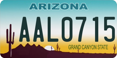 AZ license plate AAL0715