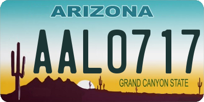 AZ license plate AAL0717