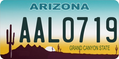 AZ license plate AAL0719