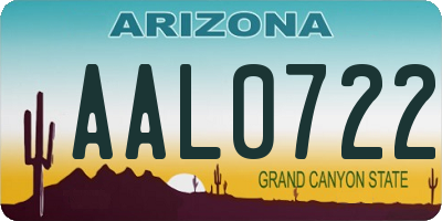 AZ license plate AAL0722