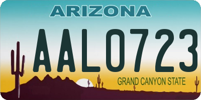 AZ license plate AAL0723