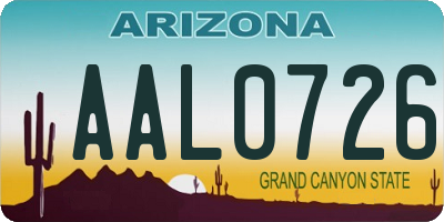 AZ license plate AAL0726
