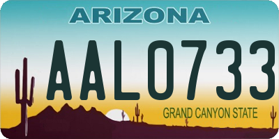 AZ license plate AAL0733