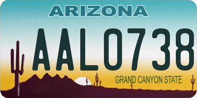 AZ license plate AAL0738