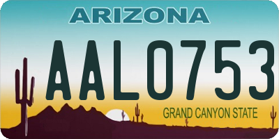 AZ license plate AAL0753