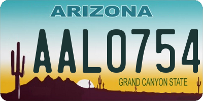 AZ license plate AAL0754